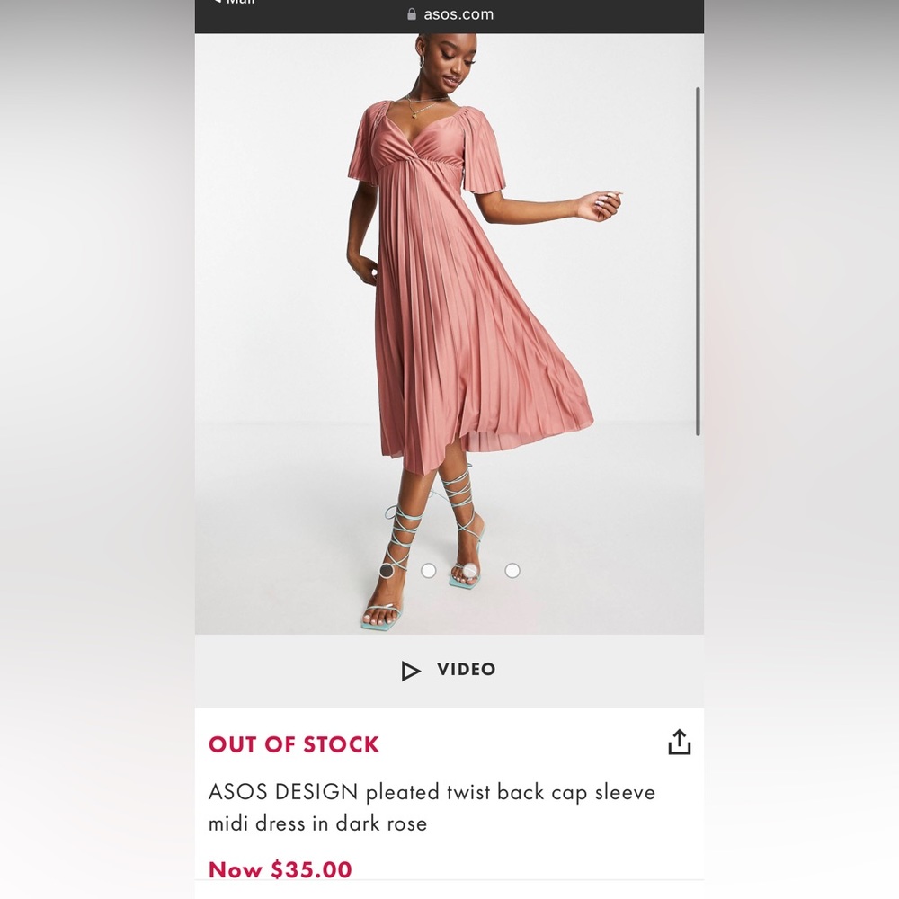 ASOS pleated dress size 4